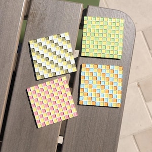 Drink Glass Tile Coasters Set of 4 | Handmade Coasters | Housewarming Gift | Gift for Her | Gift for Him | Birthday Gift Set