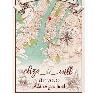 casse-tête de carte personnalisé, où nous nous sommes rencontrés pour la première fois | Carte de localisation personnalisée pour fiançailles, mariage | Cadeau de Noël | Puzzle (252, 500, 1000 pièces)