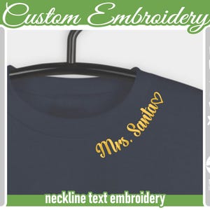 Diseño de bordado de escote personalizado / PES, JEF, DST / Tres opciones de fuente / Bordado para cumpleaños, bodas y Navidad