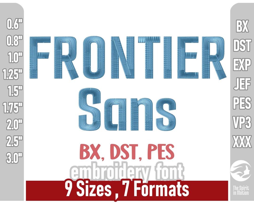 Frontier Type Lettering Frontier Sans Block Embroidery Font | Modern Varsity Machine Embroidery ...