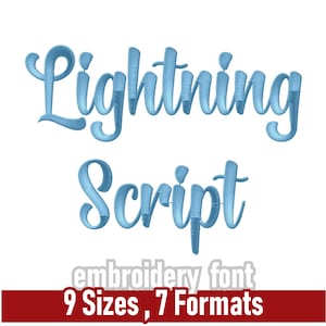 Lightning Script Embroidery Font | Machine Embroidery Letters | Multiple Formats including PES, JEF. BX