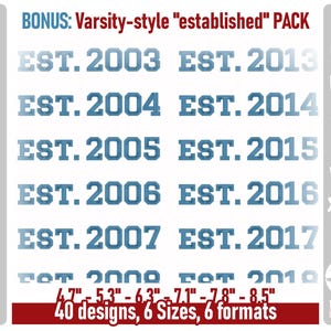 Established + Year Embroidery Design | Anniversary, Birthday, Graduation | PES, DST, JEF