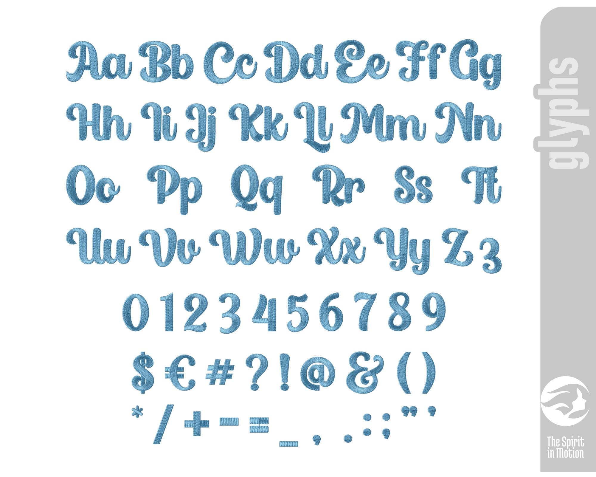 Honey Glaze Bold Cursive Embroidery Font | Machine Embroidery Alphabet ...