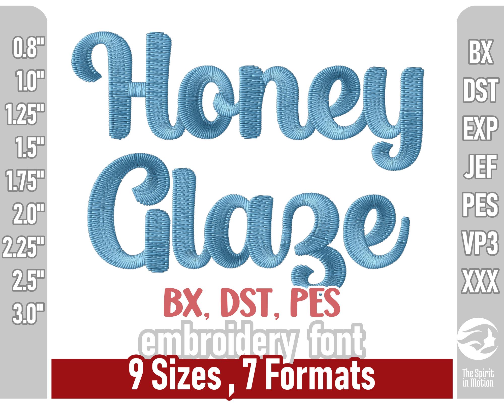 Honey Glaze Bold Cursive Embroidery Font | Machine Embroidery Alphabet ...