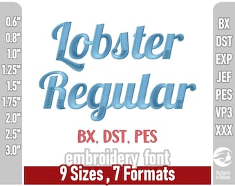 Lobster Script Embroidery Font | Machine Embroidery Letters | Multiple Formats including PES, JEF. BX