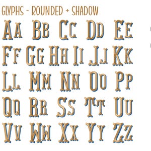 Shadow Fishtail Monogram Embroidery Font | Three-letter Rounded Serif ...