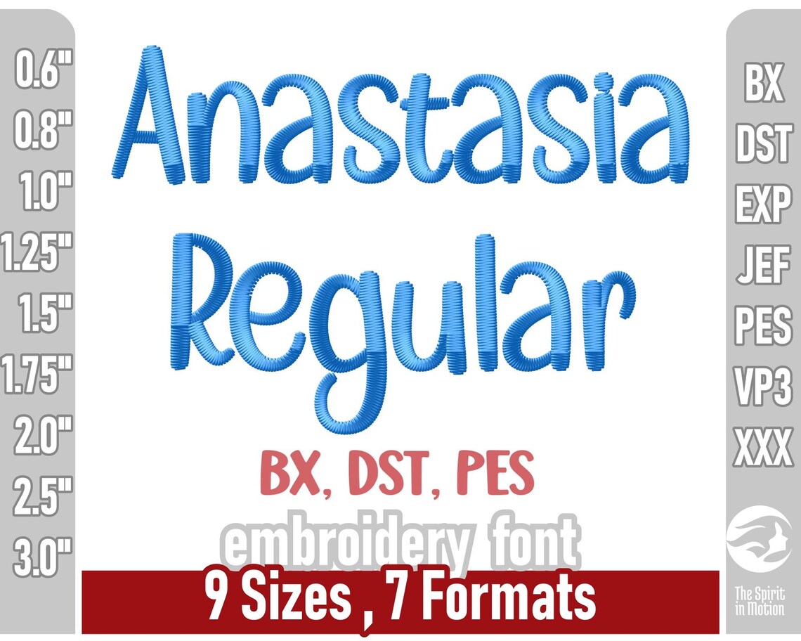 Anastasia Embroidery Font | Display Font Machine Embroidery Letters ...