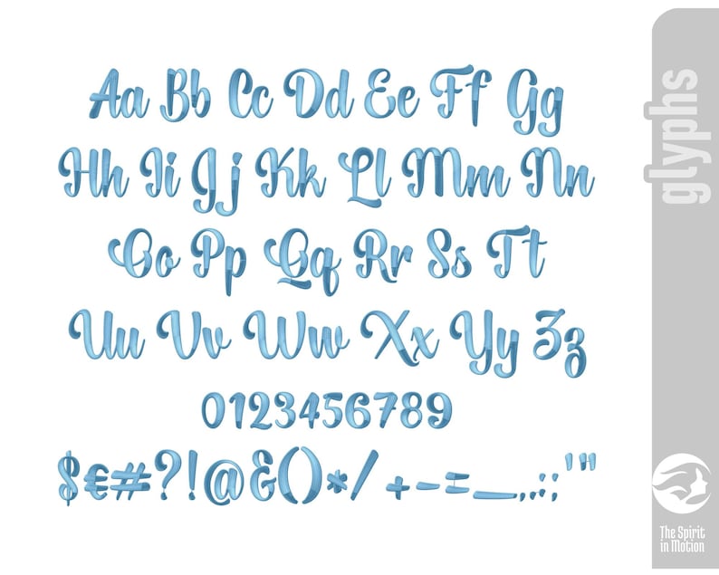 Lightning Script Embroidery Font | Machine Embroidery Letters ...