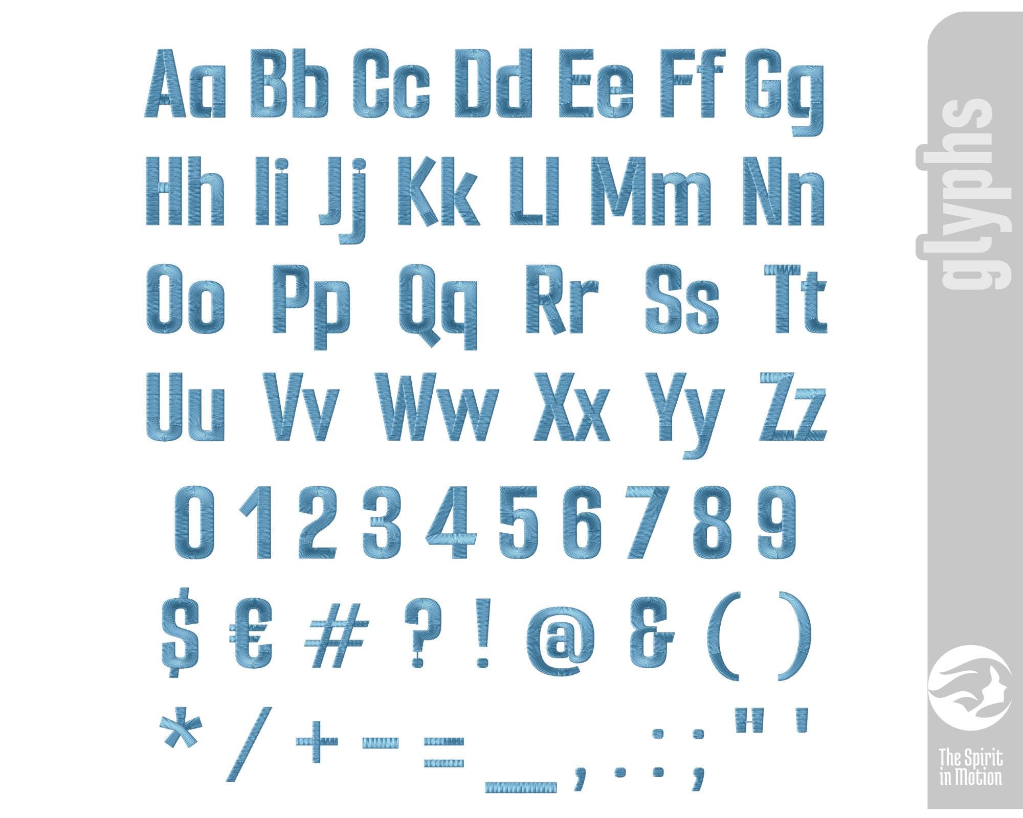 Frontier Type Lettering Frontier Sans Block Embroidery Font | Modern Varsity Machine Embroidery ...