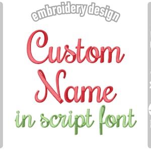 Custom Name Embroidery Design Using Rochester Script Font | PES, JEF, DST | Birthday, Wedding & Christmas Embroidery