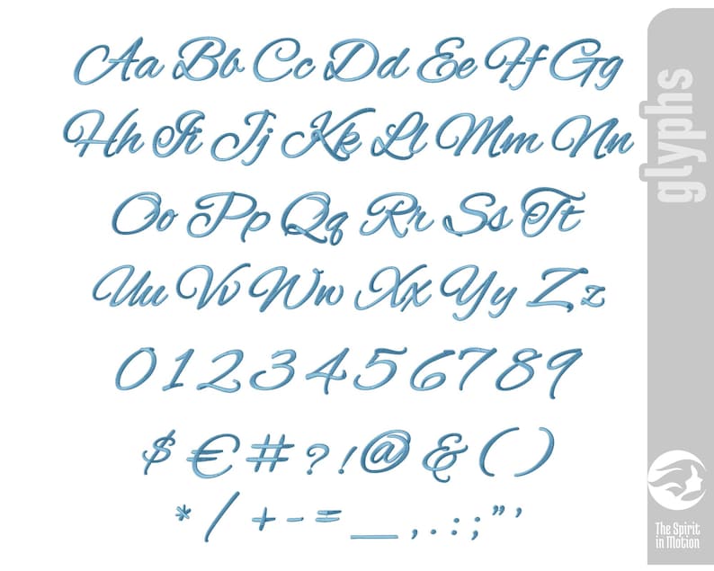 Alex Brush Script Embroidery Font | Machine Embroidery Alphabet | PES ...