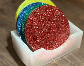 Handmade Resin Glitter Coasters