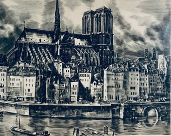 Cathédrale Notre-Dame de Paris - limited edition intaglio (Veearis)