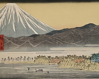 Numazu--no. 13 (Mt. Fuji) - woodblock print from original (Utagawa Hiroshige)
