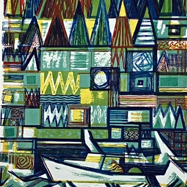 Lobster Man of Coastal Maine - signed, limited edition imp. silkscreen (Stell & William Shevis)