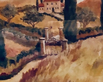 Cortona Tuscany, Italy Joanne Morris Margosian Bramasole I villa and vineyard - oil print signed in plate