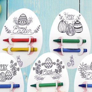 Ostern Party Karte - 5 Designs, Osterkarten, Ostergeschenk, Kinder Ostern, Ferienparty Gastgeschenk, Kinder Ostern, Osterei, Ausmalen