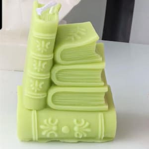 3D Book Silicone Candle Mold Literary Style Plaster Epoxy Resin Casting Mould Bookshelf Ornament Study Decors Making Supplies