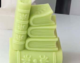 3D Book Silicone Mold: Literary Candle, Plaster & Resin Casting