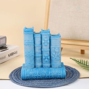 3D Book Silicone Candle Mold Literary Style Plaster Epoxy Resin Casting Mould Bookshelf Ornament Study Decors Making Supplies