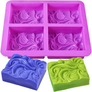 Moule à savon en silicone : moule DIY à 4 empreintes vives