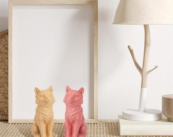 Sitting Wolf Candle Mould: 3D Silicone Clay Plaster Mold