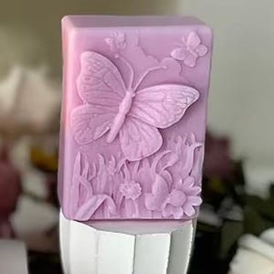Molde cuadrado de silicona para barra de jabón con forma de mariposa, molde para barra de loción, flores, herramientas para hacer jabón