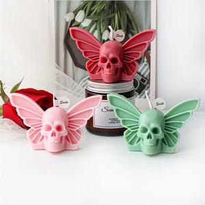Gothic skull butterfly silicone mould perfect for candles, soap, resin and cakes - free worldwide shipping