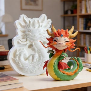 Stampo in silicone a forma di drago con artigli sorridenti / Stampo in resina riutilizzabile, gesso, argilla e ciondolo decorativo fai da te