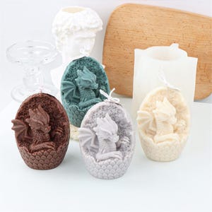 Xidmold 3D Dinosaur Dragon Candle Mould Silicone Soap Mould Epoxy Resin Mold for Aromatherapy Candle Soap Polymer Clay Plaster Ornament