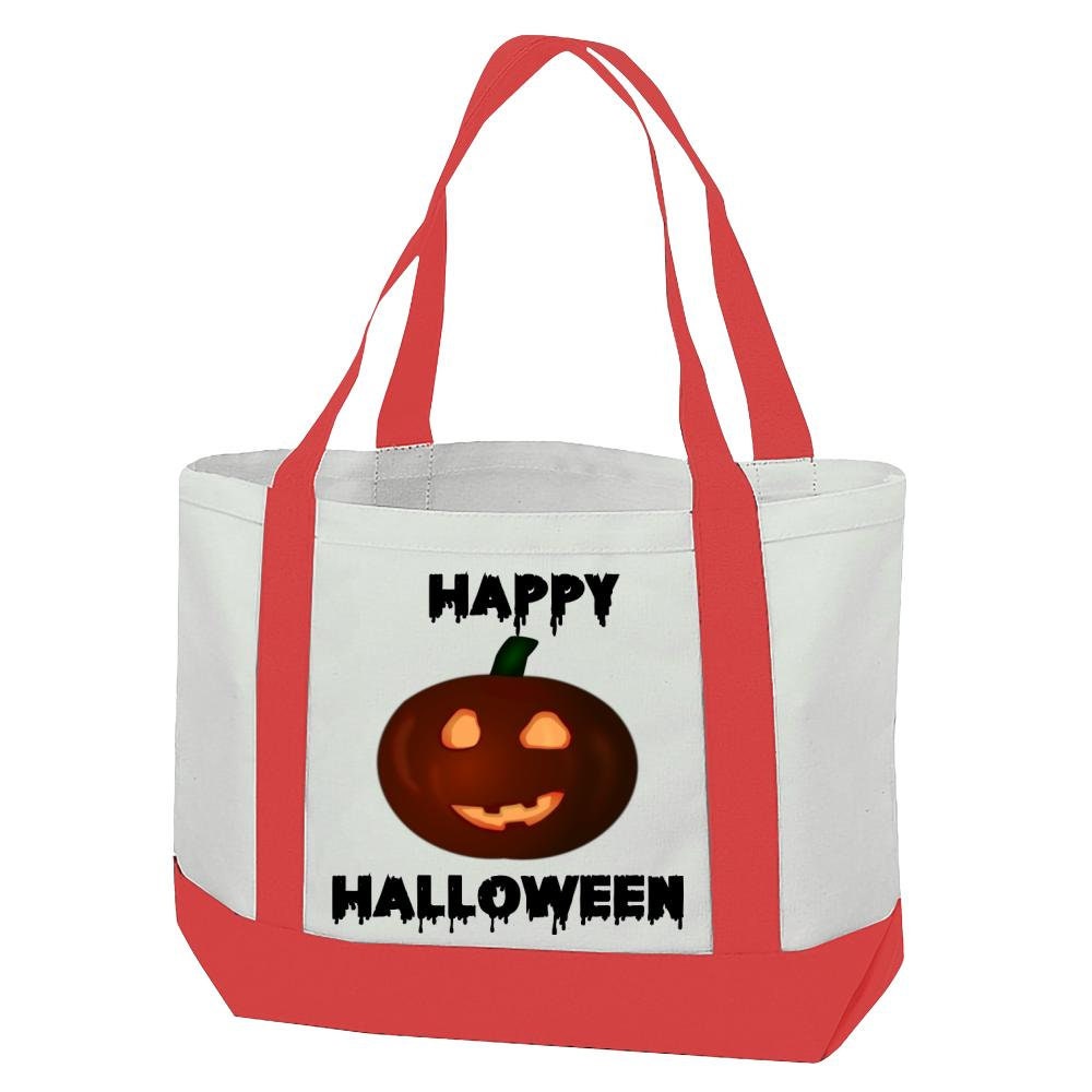 Halloween Pumpkin Jack-o-Latern Trick or Treat Goth 12oz Cotton Canvas Tote Bag Halloween Pumpkin Jack-o-Latern Trick or Treat Goth 12oz Cotton Canvas Tote Bag