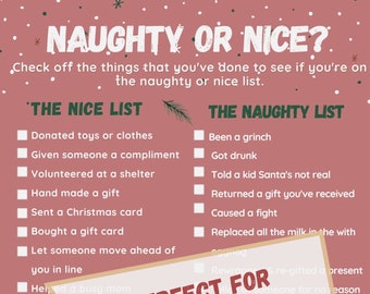 Naughty List Game Virtual Etsy
