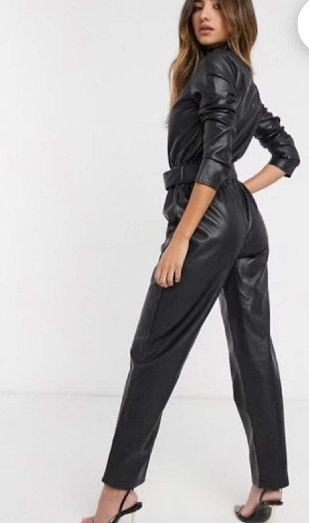 Leather Jumpsuit, Lambskin Leather Jumpsuit, Jumpsuit, Women Leather