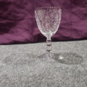 Vintage Duncan & Miller &quot;First Love&quot; Crystal 6 3/4&quot; Tall 10oz Footed Water Goblet