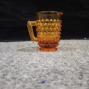 Vintage Fenton Amber Hobnail Mini Pitcher
