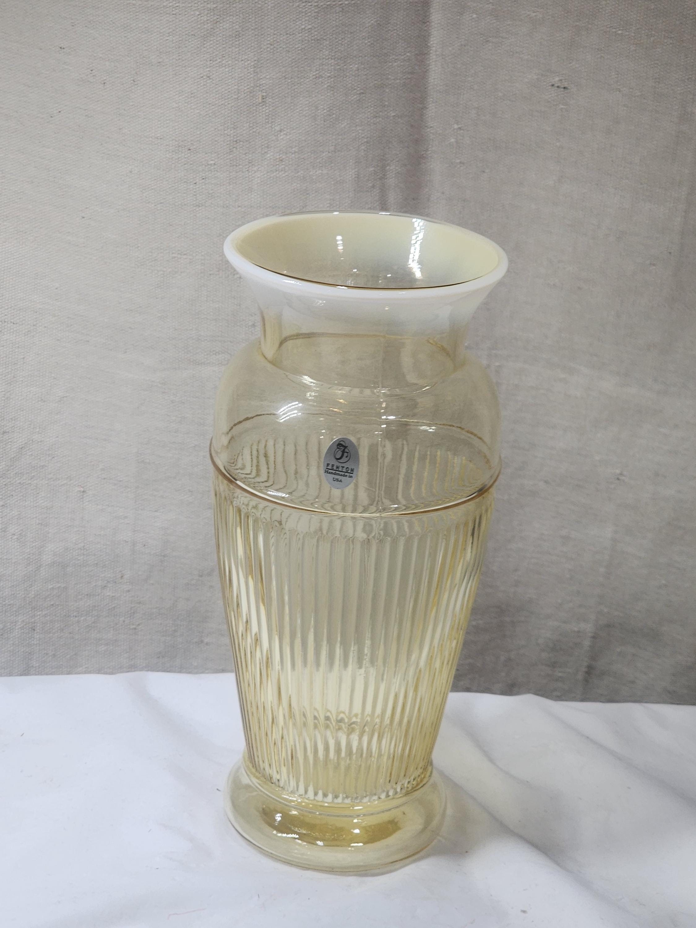 Fenton Yellow Opalescent Glass 9 1/2