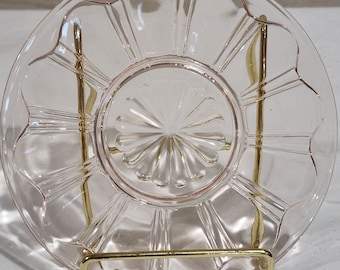 Vintage Anchor Hocking Pink Colonial Knife & Fork Bread and Butter Plate 6