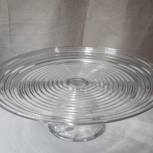 Anchor Hocking PARK AVENUE Horizontal Ribbed Pedestal Cake Stand