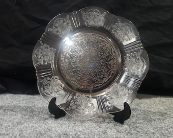 Macbeth Evans Pink Depression Glass American Sweetheart Plato de almuerzo de 8"