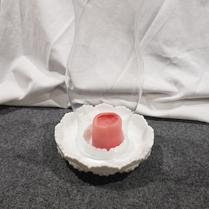 Vintage Fenton Hobnail Milk Glass Ashtray/Candle/Small Chip & Dip/Hurricane Lamp
