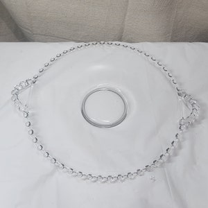 Vintage Imperial Glass Candlewick 12&quot; serveerschaal taartplaat sandwich lade