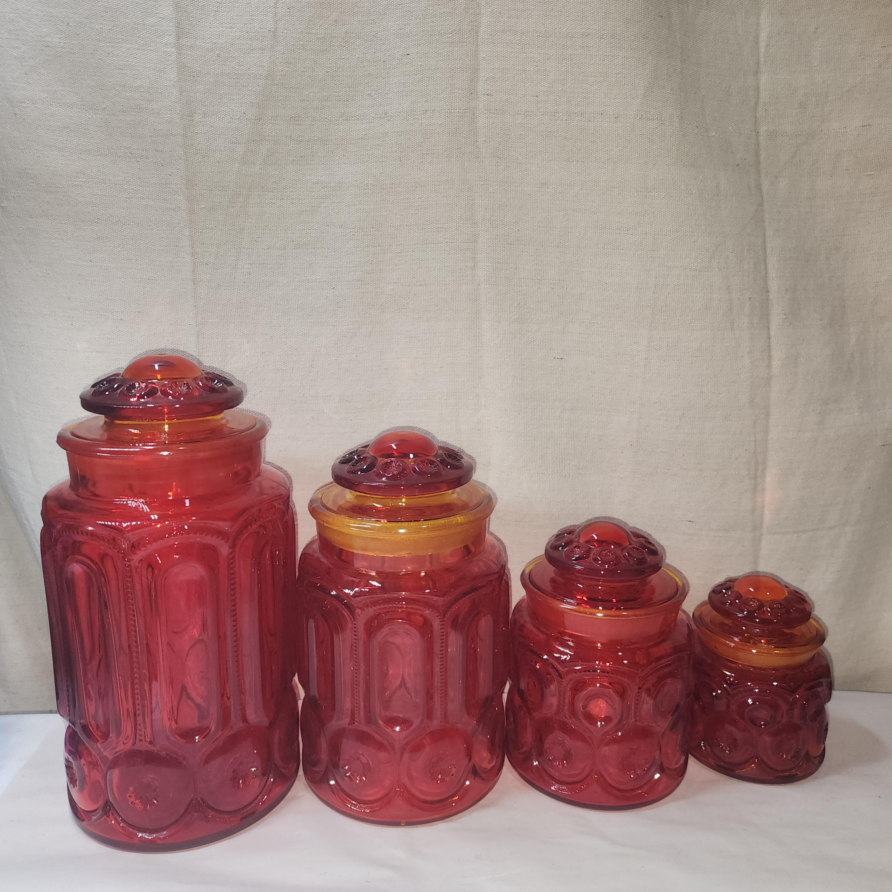 RUKA Glass　ORB CANISTER　red RUKA Glass 