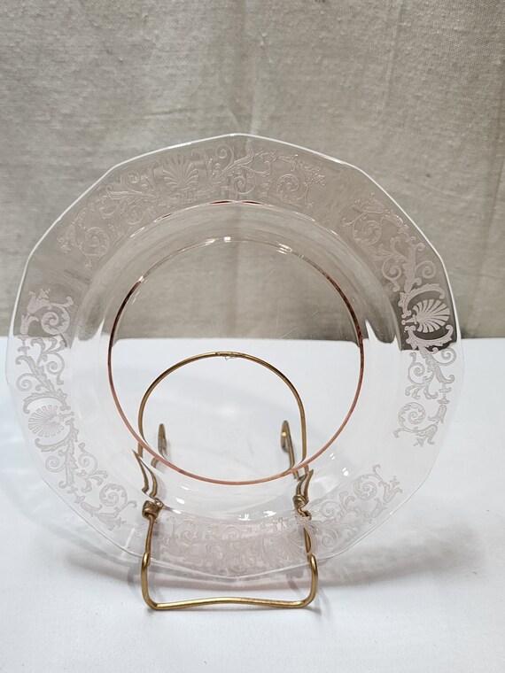 アメリカ フォストリア アンティーク ガラスプレート オパールセント