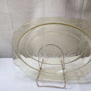 Vintage Federal Depression Glass Amber Madrid Depression Glass Oval Platter