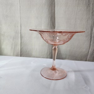Vintage Fostoria Versailles Glass Pink Elegant Glass Compote