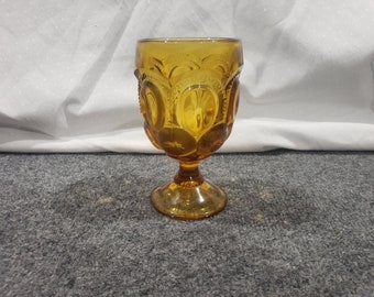 Vintage L.E. Moon and Stars Amber 5 3/4