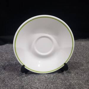 Vintage Corning Corelle Meadow Saucer White Green Rim