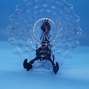 Fostoria American Clear 7 3/4&quot; Salad Plate, Cube Motif Snack Lunch Glass