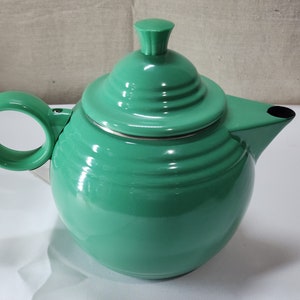 Vintage Fiesta Ware Original Green Teapot Coffee Pot