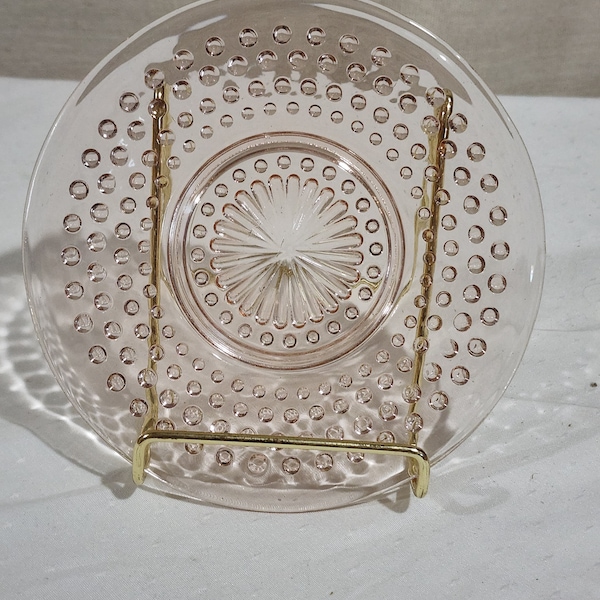 Hocking Hobnail Pink Plates Etsy